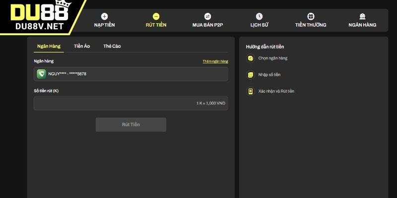 Các giao dịch tiền tại DU88 an toàn và uy tín